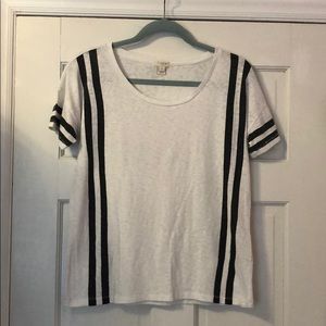 JCrew white & black striped T-shirt